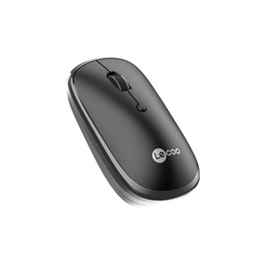 Lecoo WS209 Dual Mod 2.4GHz WiFi + Bluetooth 6 Tuşlu 1600DPI Şarjlı Sessiz Kompakt Kablosuz Optik Mouse Siyah