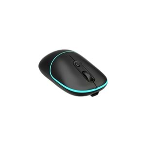 Lecoo WS210 Dual Mod RGB 2.4GHz WiFi+ Bluetooth 1600DPI 6 Tuşlu Şarjlı Sessiz Kompakt Kablosuz Optik Mouse Siyah