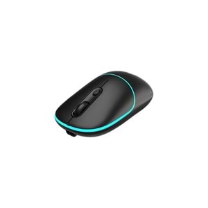 Lecoo WS210 Dual Mod RGB 2.4GHz WiFi+ Bluetooth 1600DPI 6 Tuşlu Şarjlı Sessiz Kompakt Kablosuz Optik Mouse Siyah