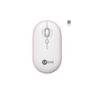 Lecoo WS212 Kablosuz 1600DPI 4 Tuşlu Optik Mouse Beyaz & Pembe