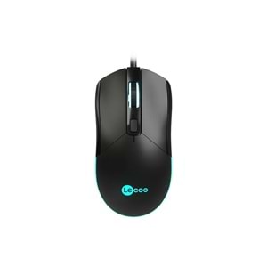 Lecoo MS120 RGB Led Aydınlatmalı USB Kablolu 2400DPI 4 Tuşlu Gaming Optik Mouse Siyah