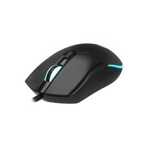 Lecoo MS120 RGB Led Aydınlatmalı USB Kablolu 2400DPI 4 Tuşlu Gaming Optik Mouse Siyah