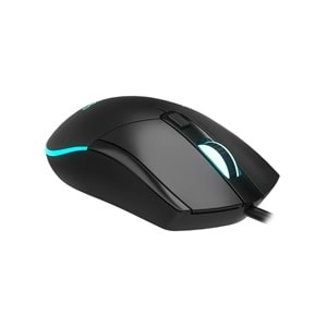 Lecoo MS120 RGB Led Aydınlatmalı USB Kablolu 2400DPI 4 Tuşlu Gaming Optik Mouse Siyah