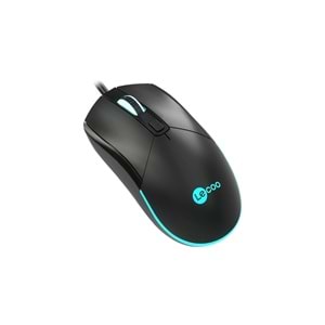 Lecoo MS120 RGB Led Aydınlatmalı USB Kablolu 2400DPI 4 Tuşlu Gaming Optik Mouse Siyah