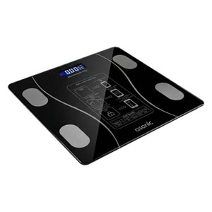 Asonic BS260 Siyah 260x260mm Boyutunda 2*AAA Pil Hediyeli Dijital Bluetooth Baskül