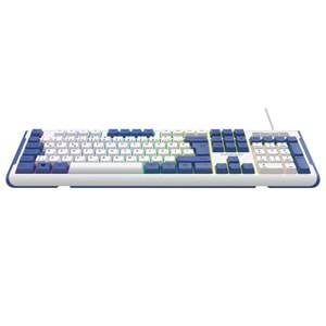 Everest KB-74 Beyaz/Mavi USB Rainbow Aydınlatmalı Q Membrane