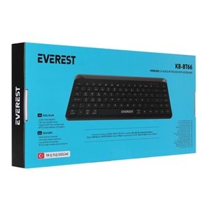 Everest KB-BT66 Siyah 2.4G+BT1+BT2 üçü bir arada 3 in 1 Q Kablosuz klavye