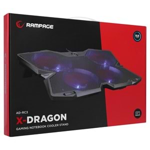 Addison Rampage AD-RC3 X-DRAGON Siyah 140mm 4 Adet Fan Notebook Soğutucu Stand