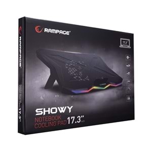 Rampage AD-RC8 SHOWY Siyah 180mm Fan 15 -17 RGB Işıklı Notebook Soğutucu Stand