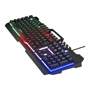 Rampage KB-R57 X-JAMMER Gökkuşağı Aydınlatmalı USB Siyah Tam Türkçe Gaming Oyuncu Klavyesi