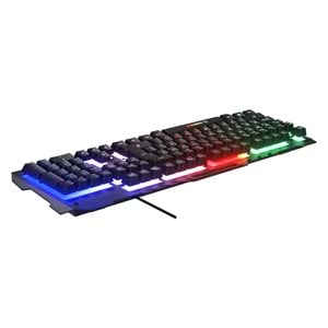 Rampage KB-R57 X-JAMMER Gökkuşağı Aydınlatmalı USB Siyah Tam Türkçe Gaming Oyuncu Klavyesi