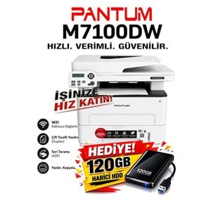 Pantum M7100DW Çok Fonksiyonlu Dublex +Network Wifi +Fotokopi +ADF Tarayıcı +Lazer Yazıcı