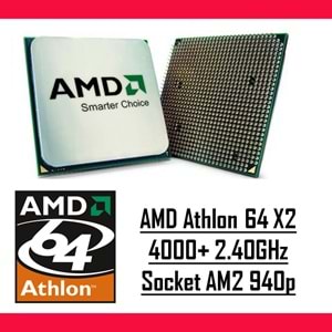 AMD Athlon 64 X2 4000+ 2.40 Ghz AM2 940p Tray Masaüstü Bilgisayar İşlemci