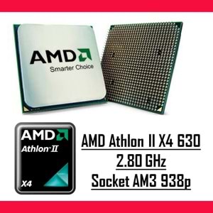AMD Athlon II X4 630 2.80 Ghz AM3 938p Tray Masaüstü Bilgisayar İşlemci