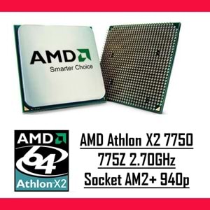 AMD Athlon 64 X2 7750 775Z 2.70Ghz AM2+ 940p Tray Masaüstü Bilgisayar İşlemci