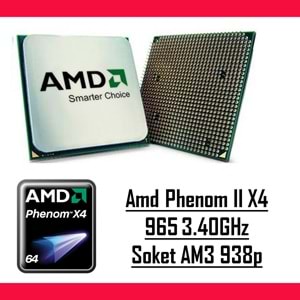 AMD Phenom II X4 965 3.40Ghz Ghz AM3 938p Tray Masaüstü Bilgisayar İşlemci