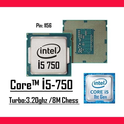 Intel® Core™ i5 750 2.66 Ghz 8mb Cache Lga 1156p Tray Masaüstü Bilgisayar İşlemci