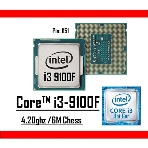 Intel® Core™ i3 9100f 4.20 Ghz 6mb Cache Lga 1151p Tray Masaüstü Bilgisayar İşlemci