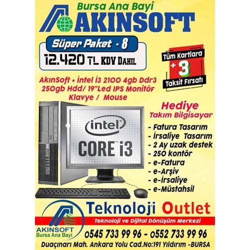 Akınsoft Anabayi TeknolojiOutlet Paket 8 + Hediye Pc