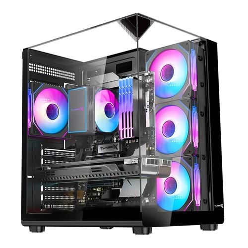 Turbox Teras Akvaryum Cam Tasarım 4XARGB Fan USB 3.0 ATX Oyuncu Bilgisayar Kasası
