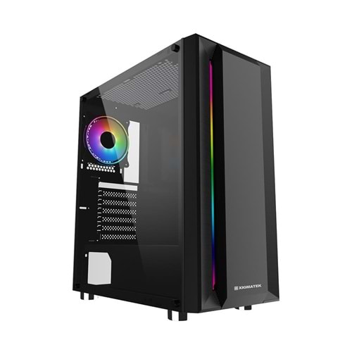 Xigmatek EN49974 HELIOS Temper Camlı 1*12cm Rainbow Led Şeritli Mid-T Gaming Oyuncu Kasası