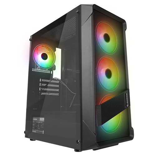 Rampage BLADE Mesh Temperli Camlı Siyah 4*12cm Sabit RGB Fan ATX Mid-T Gaming Oyuncu Kasası