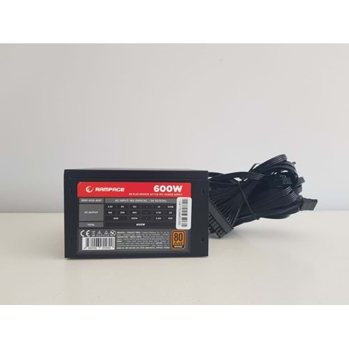 Rampage RMP-600-80P 600W V2 12cm Fan Siyah 80 Plus ( 80+ ) Bronze Sertifikalı Power Supply