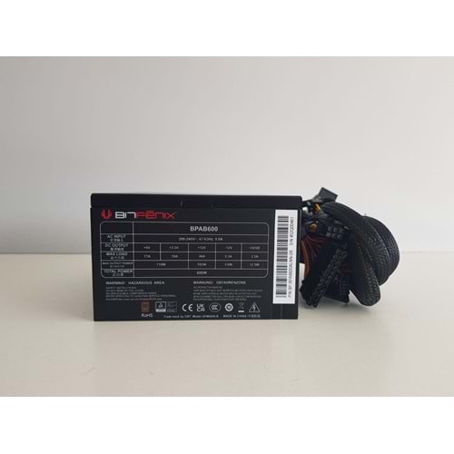 Bitfenix BPAB600 600W 12cm Fan Siyah 80 Plus ( 80+ ) Bronze Sertifikalı Power Supply