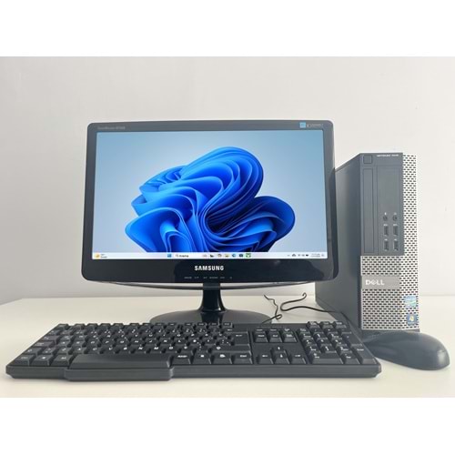 Dell OptiPlex 710 Slim / i3-3220 3.30Ghz / 16Gb Ddr3 / 240Gb SSD / 2. EL BİLGİSAYAR / Samsung 19