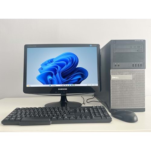 Dell Optiplex 790 Tower / İ5-3350p-3.30ghz / 16Gb Ddr3 / 128Gb SSD+250gb HDD /2. EL BİLGİSAYAR / Samsung 19