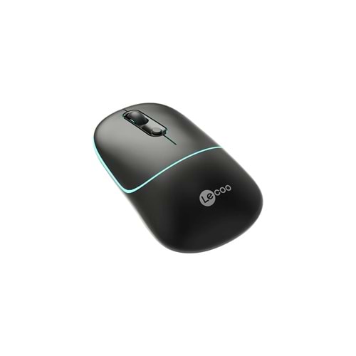 Lecoo WS210 Dual Mod RGB 2.4GHz WiFi+ Bluetooth 1600DPI 6 Tuşlu Şarjlı Sessiz Kompakt Kablosuz Optik Mouse Siyah