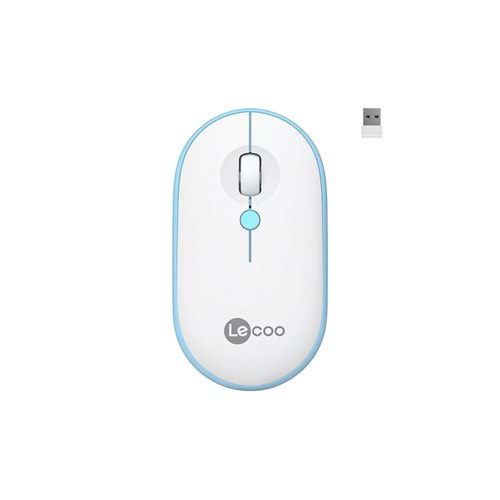 Lecoo WS212 Kablosuz 1600DPI 4 Tuşlu Optik Mouse Beyaz & Mavi