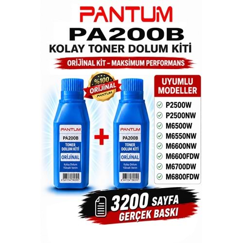 Pantum PA-200B 3200 sayfa kolay toner durum kiti