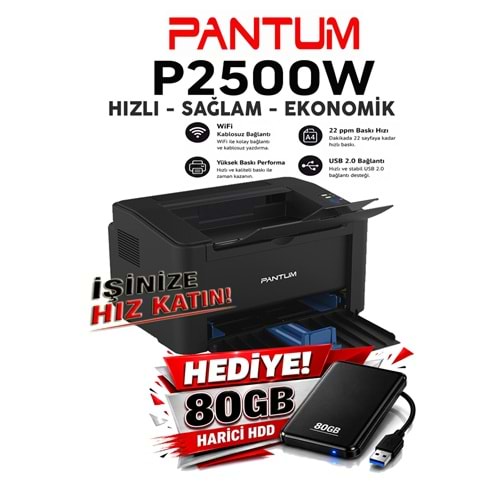 Pantum P2500W Wİ-Fİ Lazer Yazıcı