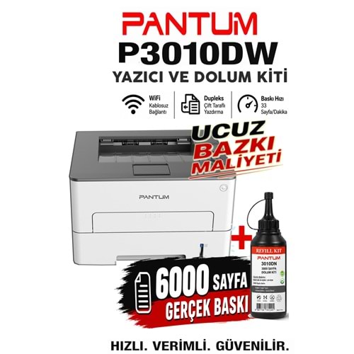 Pantum P3010DW Wi-Fi Mono Lazer Yazıcı