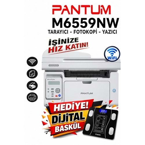 Pantum M6559NW Çok Fonksiyonlu Network+Wifi+Fotokopi+ADF Tarayıcı+Lazer Yazıcı