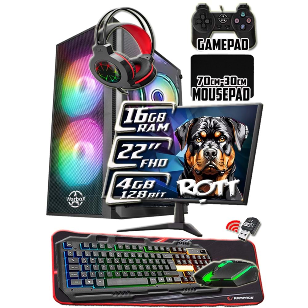 WarboX Rott 16gb Ram X5650 İşlemci 256gb SSD R7 240-4gb E.kartı 22