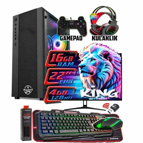 WarboX KİNG X5650 İşlemci 16gb Ram 256gb SSD R7 240-4gb E.kartı 22