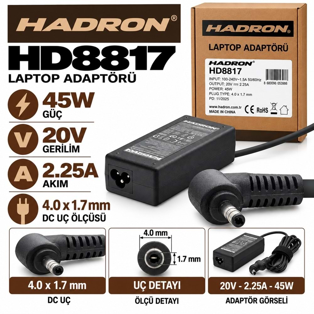 HADRON HD8874 240W 20V 12A 6.0x3.7 mm Asus Laptop-Notebook Adaptörü