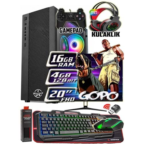 WarboX GOPO X5650 İşlemci 16gb Ram 256gb SSD 250gb Hdd R7 240-4gb E.kartı 20