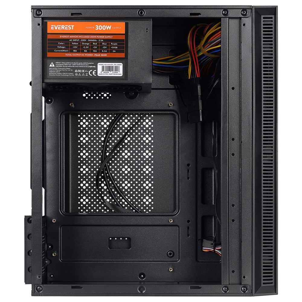 Everest MINION Mesh PEAK 2* 12cm Rainbow Fan Akrilik Yan Panel M-ATX Mini-T Gaming Oyuncu Kasası
