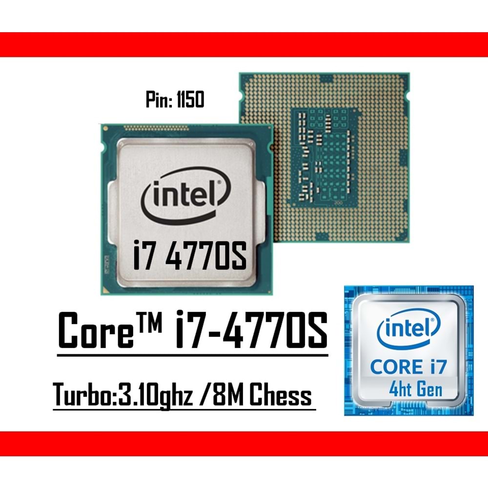Intel® Core™ i7 4770s 3.10 Ghz 8mb Cache Lga 1150p Tray Masaüstü Bilgisayar İşlemci