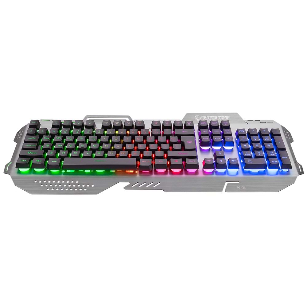 Rampage KB-R74 Gökkuşağı Aydınlatmalı USB Gaming Q Multimedia Klavye