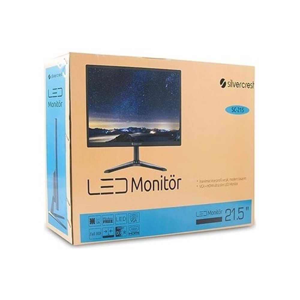 Silver Crest SC-215 21.5 inch 60hz 1ms VGA+HDMI 1920*1080 FullHD LED Monitor