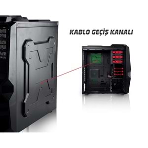 Everest Rampage 72 No BLACK PSU Siyah Usb 3.0 12cm Led Fan Oyun Kasa