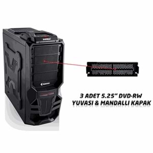 Everest Rampage 72 No BLACK PSU Siyah Usb 3.0 12cm Led Fan Oyun Kasa