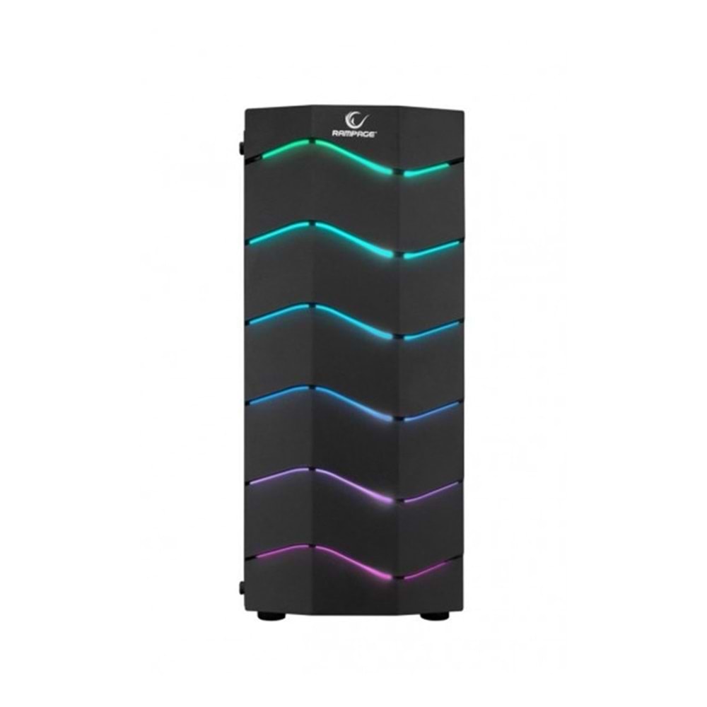 Rampage ARC-X RGB Ledli Siyah Acrylic Panel 120mm Fanlı Gaming Oyuncu Kasası