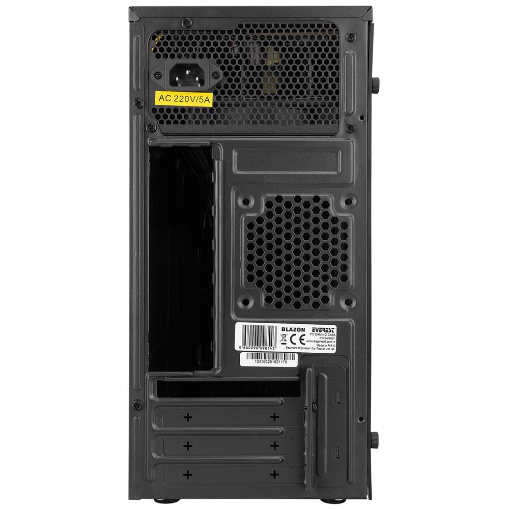 Everest BLAZON RGB Led Şeritli Peak 250W Akrilik Yan Panel M-ATX Mini-T Gaming Oyuncu Kasası