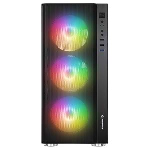 Rampage CARISMA MESH 650W 80+ 4*12cm Rainbow Temperli Camlı ATX Mid-T Gaming Oyuncu Kasası
