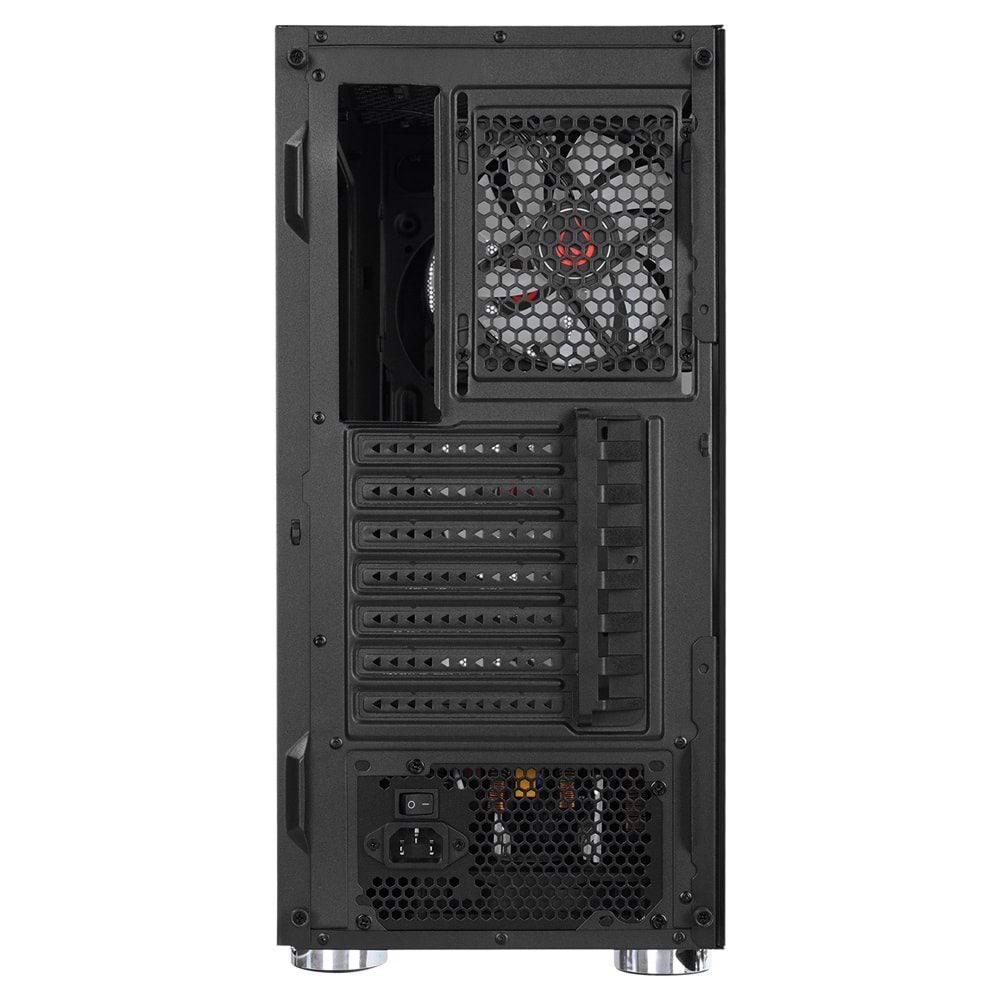 Rampage CARISMA MESH 650W 80+ 4*12cm Rainbow Temperli Camlı ATX Mid-T Gaming Oyuncu Kasası